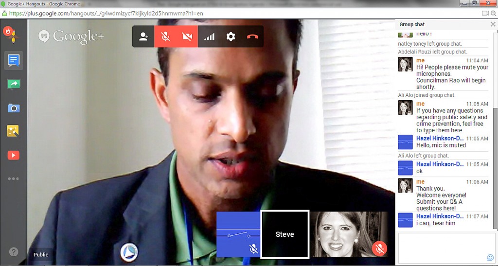 Captured Google Hangout 